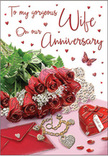 This anniversary card design feels like a still life of devotion set on a sunlit table in Barking, perhaps after a peaceful walk along the River Roding. At its heart lies a compact, hand-gathered cluster of red roses, their petals plush and velvety, layered in rich crimson tones that seem to glow under soft daylight. The surrounding greenery is fresh and vibrant, with slender leaves and gentle stems curving naturally, framing the blooms like a florist's finishing touch on a bespoke bouquet. To one side sits an elegant envelope, creamy and smooth, hinting at tender words written inside, its corner subtly lifted as if just placed down after reading. A small, heart-shaped box rests close by, reminiscent of a treasured jewellery case gifted on an earlier anniversary. A delicate piece of jewellery glints on the surface-perhaps a necklace or pendant-adding a refined, sentimental sparkle to the composition. Tiny red hearts are scattered with casual grace around the arrangement, suggesting confetti on a table after an intimate celebration at home. A single butterfly motif flutters across the design, symbolising transformation and the gentle passage of shared years. The light remains soft and even, lending a calm, romantic ambience and highlighting the sheen of petals, the smoothness of paper, and the subtle shine of polished metal. Shades of ruby red, blush, cream, and warm metallics blend harmoniously, evoking passion, tenderness, and continuity. The overall effect is one of deeply personal romance, an image that mirrors the feeling of receiving a freshly delivered anniversary bouquet in Barking, curated with love and attention to every detail.